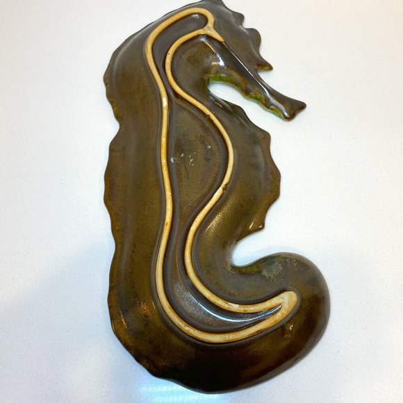 Seahorse Blue Crackle Decorative Dish Ceramic Beach Sea Decor - Picture 6 of 6